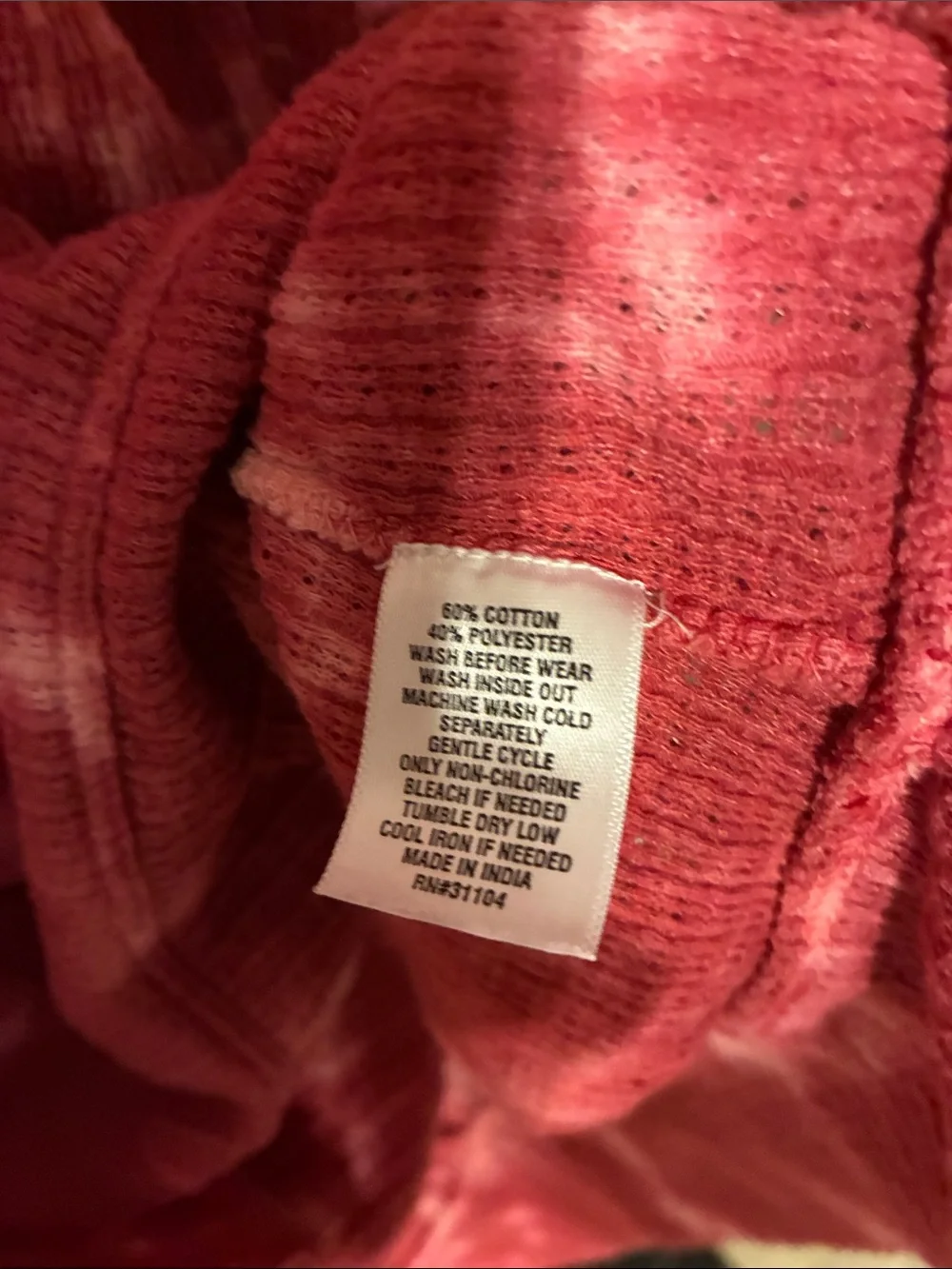 Wonderly Top Women's Pink Tie-Dyed V-Neck Pullover Tunic 2X
